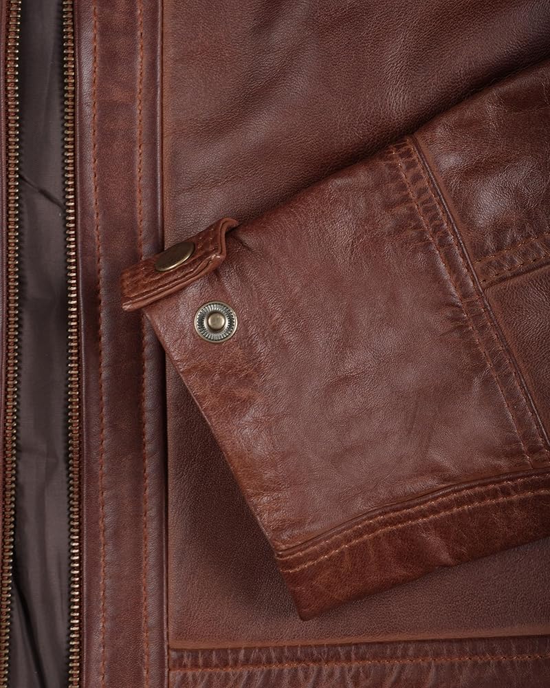 Men’s Brown Quilted Leather Biker Jacket